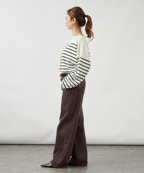 upperhights（アッパーハイツ）の「upper hights アッパーハイツ The Niece Mid-Rise 103323002（デニムパンツ・レディース・ホワイト/ブラウン・26/22/23/24/25）」の6枚目の写真