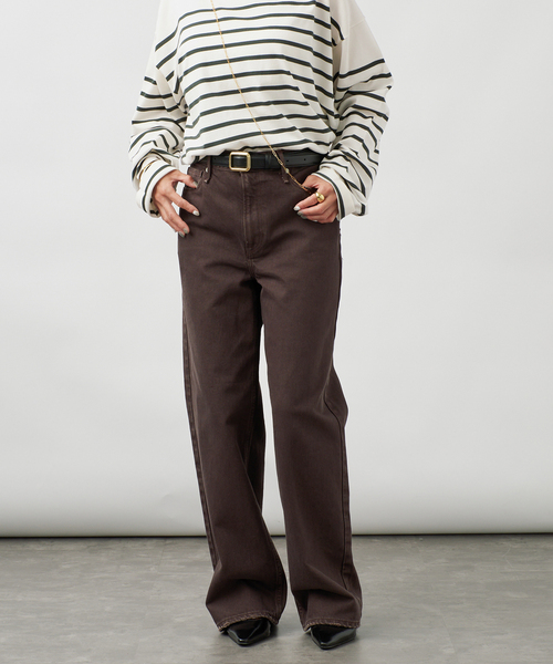 upperhights（アッパーハイツ）の「upper hights アッパーハイツ The Niece Mid-Rise 103323002（デニムパンツ・レディース・ホワイト/ブラウン・26/22/23/24/25）」の8枚目の写真