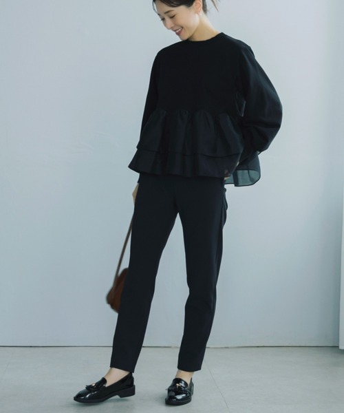 Sono（ソーノ）の「【SONO/ソーノ】[French Terry]  エアリーフローラルフリルプルオーバー（Tシャツ/カットソー・レディース・ブラック/グレー/ホワイト・F）」の12枚目の写真