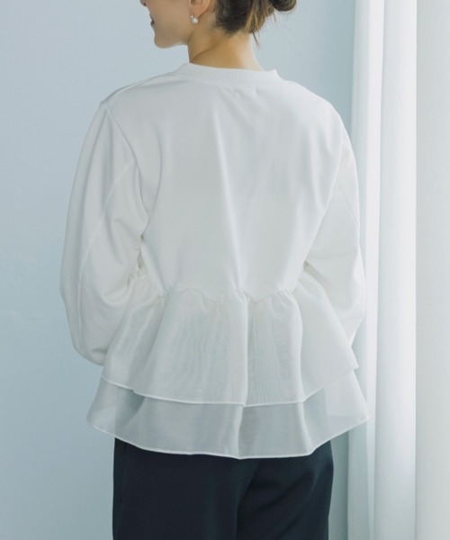 Sono（ソーノ）の「【SONO/ソーノ】[French Terry]  エアリーフローラルフリルプルオーバー（Tシャツ/カットソー・レディース・ブラック/グレー/ホワイト・F）」の16枚目の写真