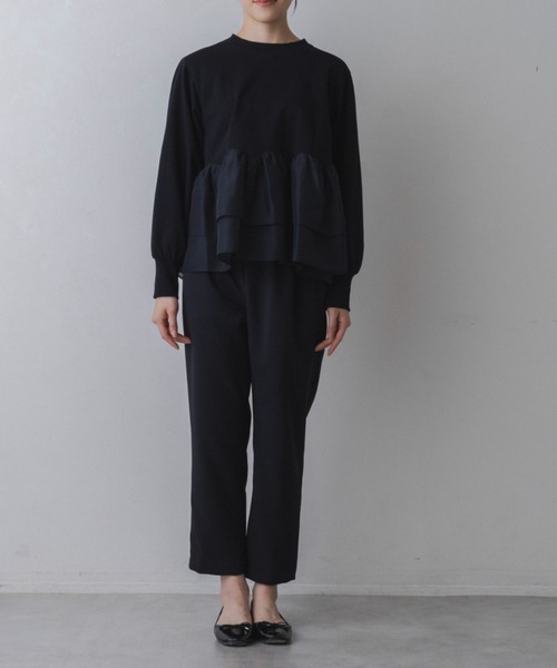 Sono（ソーノ）の「【SONO/ソーノ】[French Terry]  エアリーフローラルフリルプルオーバー（Tシャツ/カットソー・レディース・ブラック/グレー/ホワイト・F）」の20枚目の写真