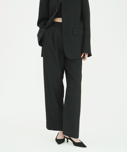CLANE(クラネ)の「HERRINGBONE LINE PANTS(その他パンツ・レディース・ブラック・1/2/0)」の1枚目の写真