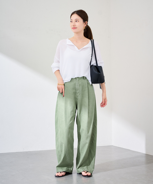 FRAMeWORK(フレームワーク)の「GARMENT DYEDカーブパンツ(その他パンツ・レディース・サックスブルー/グリーン・36/38/40)」の3枚目の写真