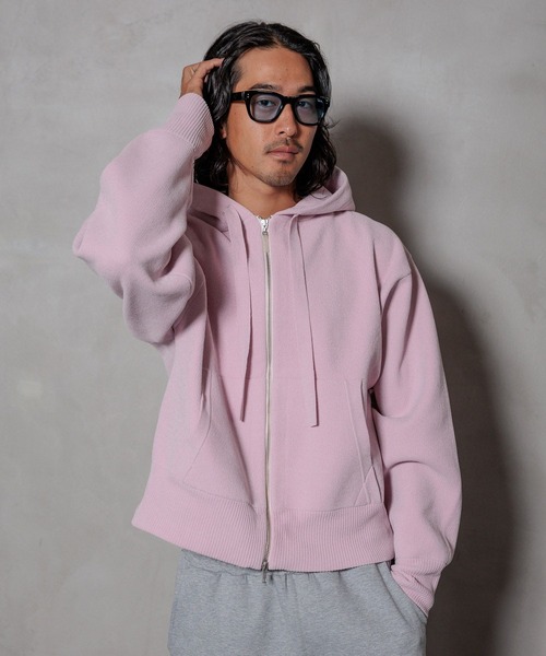 HEREIAM（ヘレイアム）の「【HEREIAM】ユニセックス/ムースモールパーカー（パーカー・メンズ・ライトピンク/アイボリー/チャコール・MEDIUM/LARGE）」の3枚目の写真