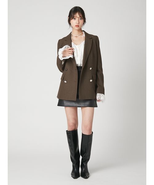 FRAY I.D（フレイアイディー）の「ラッフルカラーレースブラウス（シャツ/ブラウス・レディース・ホワイト/ブラック/ライトブルー・F）」の15枚目の写真