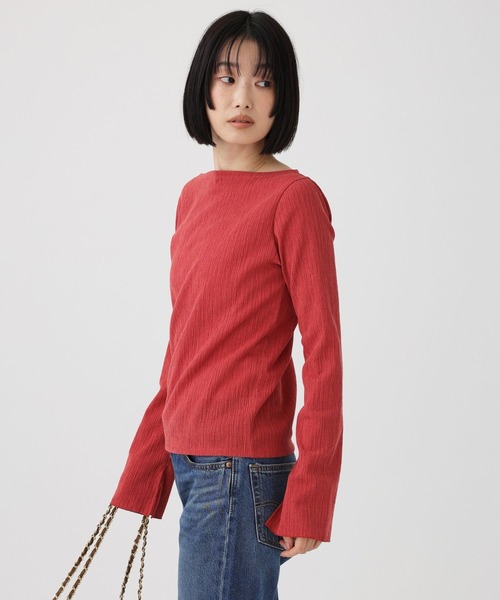 BABYLONE(バビロン)の「クレープジャージープルオーバー(Tシャツ/カットソー・レディース・ブラック/オフホワイト/レッド・フリー)」の18枚目の写真