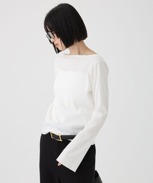 BABYLONE(バビロン)の「クレープジャージープルオーバー(Tシャツ/カットソー・レディース・ブラック/オフホワイト/レッド・フリー)」の10枚目の写真