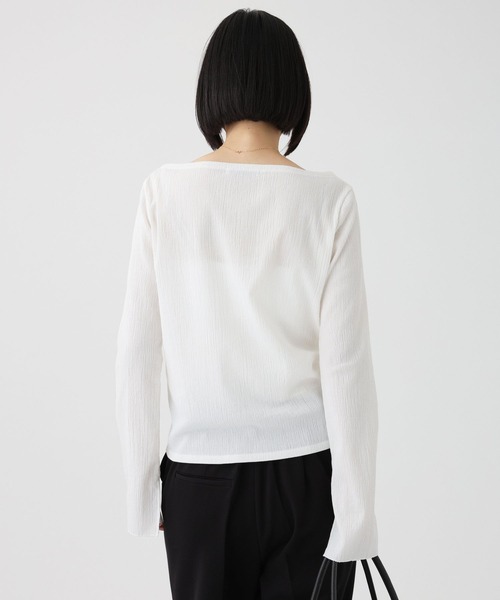 BABYLONE(バビロン)の「クレープジャージープルオーバー(Tシャツ/カットソー・レディース・ブラック/オフホワイト/レッド・フリー)」の11枚目の写真