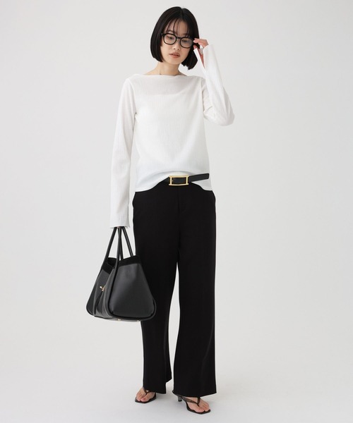 BABYLONE(バビロン)の「クレープジャージープルオーバー(Tシャツ/カットソー・レディース・ブラック/オフホワイト/レッド・フリー)」の12枚目の写真