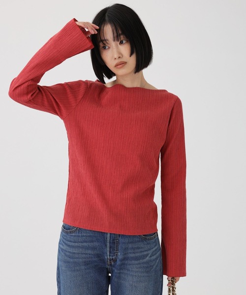 BABYLONE(バビロン)の「クレープジャージープルオーバー(Tシャツ/カットソー・レディース・ブラック/オフホワイト/レッド・フリー)」の17枚目の写真