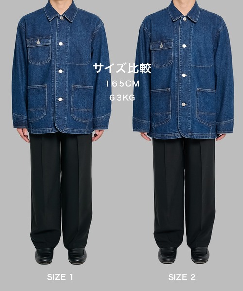 PUBLIC TOKYO（パブリックトウキョウ）の「【2026秋新作】 PUBLIC DENIM COVERALL（カバーオール・メンズ・ダークインディゴブルー/ブルー/ブラック・1/2）」の8枚目の写真