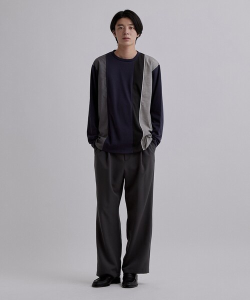tk.TAKEO KIKUCHI(ティーケータケオキクチ)の「グレンチェック切替えカットソー(Tシャツ/カットソー・メンズ・ホワイト/ネイビー/ブラック・04/03/02)」の13枚目の写真