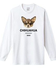 Moftique(モフティック) 長袖Tシャツ チワワ 犬 ドッグ ペット アニマル プリント 袖リブ ロンT トップス メンズ ユニセックス