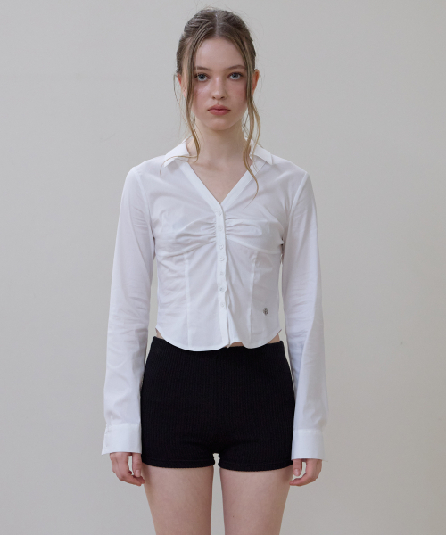 ROSEFRANTZ（ロゼフランツ）の「Ruched Front Slim Shirt [Ivory]（シャツ/ブラウス・レディース・アイボリー・SMALL/MEDIUM）」の2枚目の写真