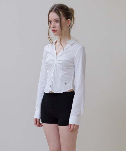 ROSEFRANTZ（ロゼフランツ）の「Ruched Front Slim Shirt [Ivory]（シャツ/ブラウス・レディース・アイボリー・SMALL/MEDIUM）」の3枚目の写真