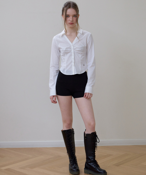 ROSEFRANTZ（ロゼフランツ）の「Ruched Front Slim Shirt [Ivory]（シャツ/ブラウス・レディース・アイボリー・SMALL/MEDIUM）」の4枚目の写真