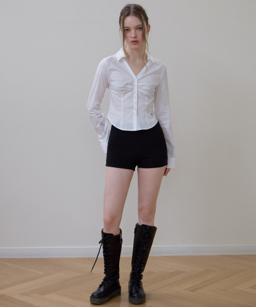 ROSEFRANTZ（ロゼフランツ）の「Ruched Front Slim Shirt [Ivory]（シャツ/ブラウス・レディース・アイボリー・SMALL/MEDIUM）」の5枚目の写真