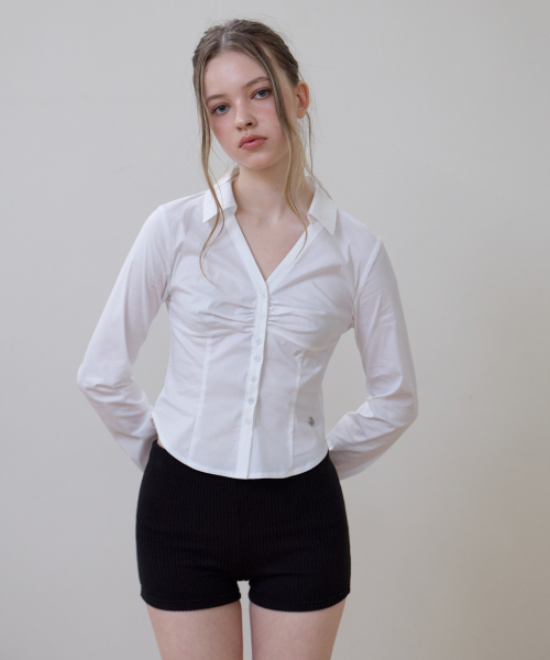 ROSEFRANTZ（ロゼフランツ）の「Ruched Front Slim Shirt [Ivory]（シャツ/ブラウス・レディース・アイボリー・SMALL/MEDIUM）」の7枚目の写真