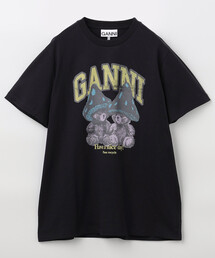 GANNI/ガニー Basic Cotton Relaxed T Teddy/ベーシック コットン リラックス Tシャツ テディーベア/A1050332