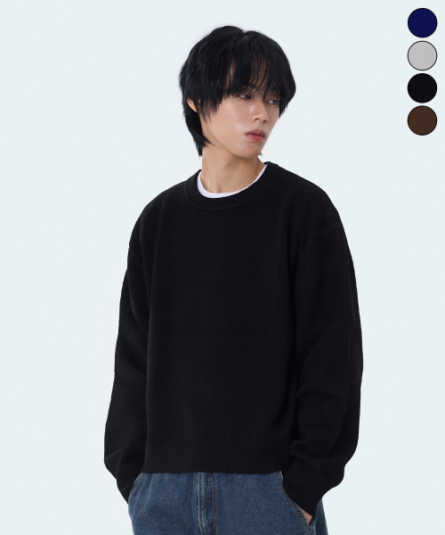 YOSEMITE（ヨセミティ）の「ソフトラウンドネックニット 4カラー YKM-1Y10（ニット/セーター・レディース・ブラック/アッシュグレー/ネイビー/ブラウン・LARGE/MEDIUM/X-LARGE）」の7枚目の写真