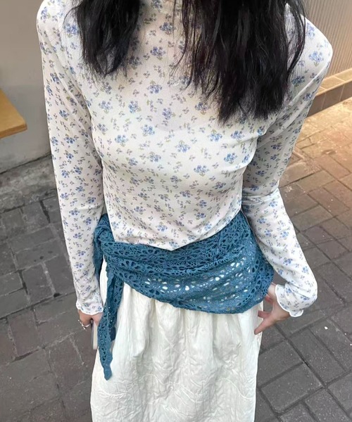 Vipoa(ヴィポア)の「フラワーシアートップス(Tシャツ/カットソー・レディース・ホワイト・FREE)」の4枚目の写真