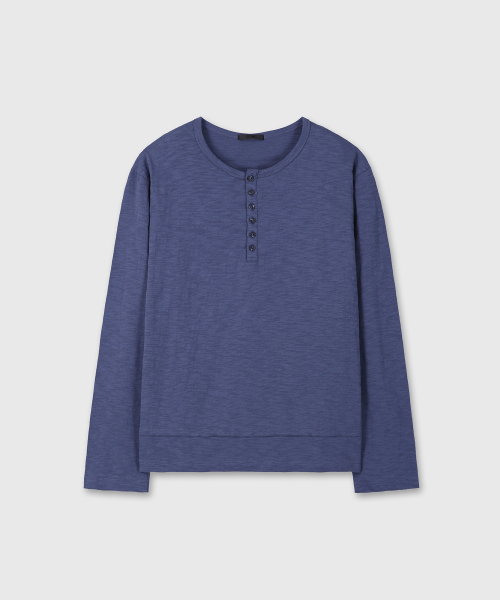DIVEIN（ダイブイン）の「[DIVEIN X PINOKI] スラブヘンリーネック ロングスリーブ（ブルー）（Tシャツ/カットソー・メンズ・その他・0/1/2）」の2枚目の写真