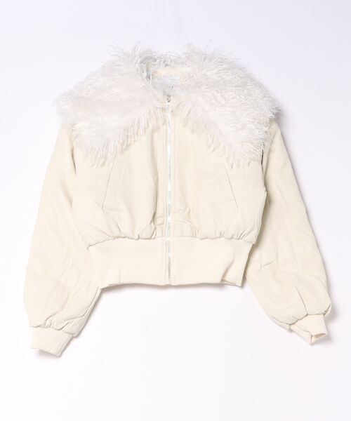 Ritzy（リッツィー）の「カーリーファーカラーPUレザー中綿ショートブルゾン（その他アウター・レディース・ホワイト/ブラック/ブラウン/サックスブルー・M）」の18枚目の写真