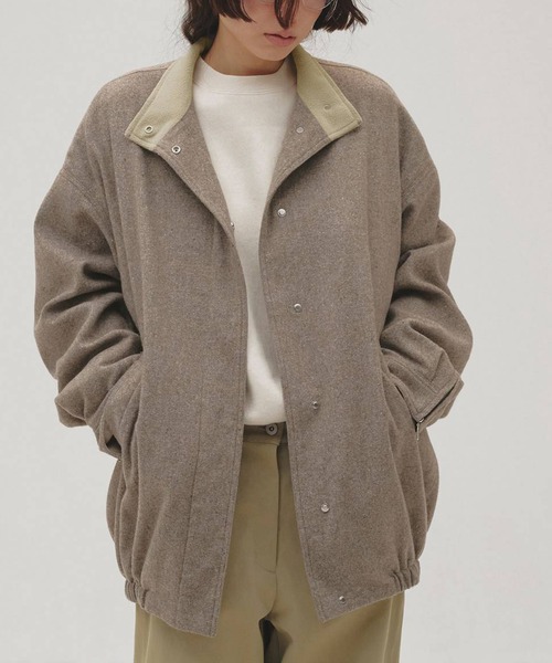TODAYFUL(トゥデイフル)の「【TODAYFUL/トゥデイフル】Silknep Tweed Blouson/シルクネップツィードブルゾン(ブルゾン・レディース・ダークブラウン/グレイッシュベージュ・36/38)」の2枚目の写真