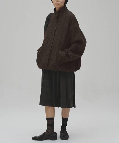 TODAYFUL(トゥデイフル)の「【TODAYFUL/トゥデイフル】Silknep Tweed Blouson/シルクネップツィードブルゾン(ブルゾン・レディース・ダークブラウン/グレイッシュベージュ・36/38)」の17枚目の写真