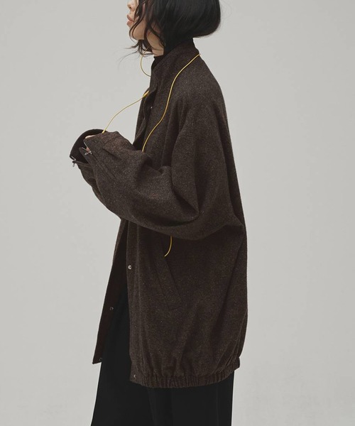 TODAYFUL(トゥデイフル)の「【TODAYFUL/トゥデイフル】Silknep Tweed Blouson/シルクネップツィードブルゾン(ブルゾン・レディース・ダークブラウン/グレイッシュベージュ・36/38)」の8枚目の写真