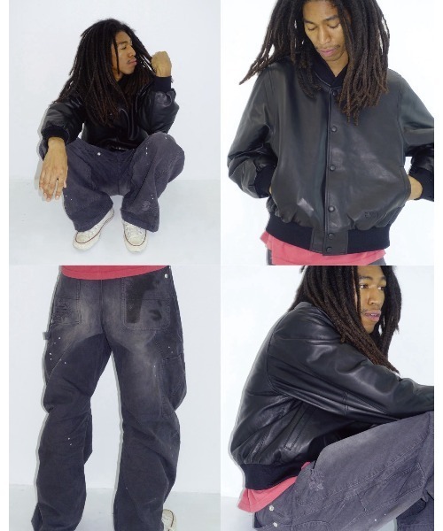 CONZ(コンズ)の「KOWGA×duck double knee curved pants(デニムパンツ・メンズ・ブラック/ベージュ/ライトパープル・1/2/4/3)」の13枚目の写真