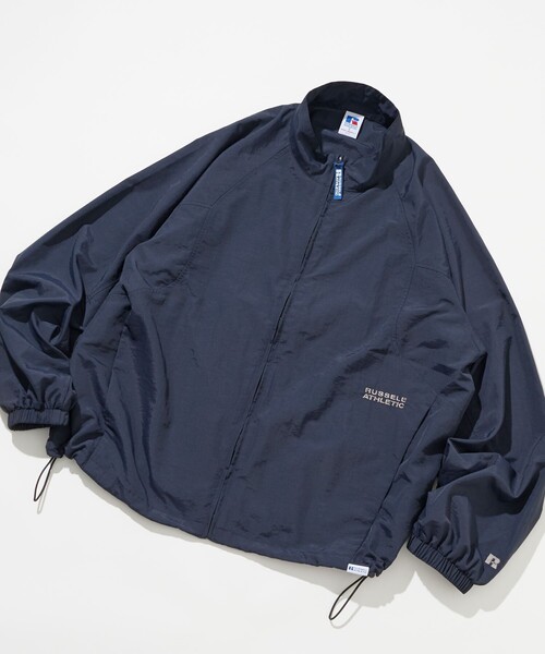 Russell Athletic(ラッセルアスレティック)の「RUSSELL ATHLETIC/ラッセルアスレティック 別注 ビックシルエット スタンドカラー ロゴ刺繍 ナイロン ジップブルゾン(ブルゾン・メンズ・ブラック/ブラウン/ネイビー・SMALL/LARGE/MEDIUM)」の12枚目の写真
