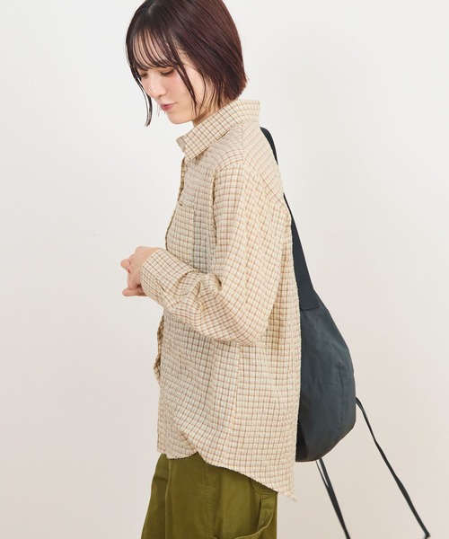 ABYS（アビス）の「ポコポコチェックシャツ/長袖（シャツ/ブラウス・レディース・イエロー/ホワイト/ブラウン・FREE）」の12枚目の写真
