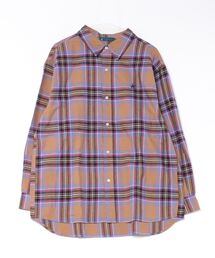 【BEVERLY HILLS POLO CLUB/ビバリーヒルズポロクラブ】【柔らかな綿100％素材】チェックネルシャツ ルーズシルエット こなれ感 秋コーデ 定番 上品 羽織り