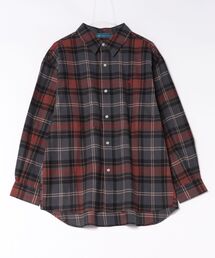 【BEVERLY HILLS POLO CLUB/ビバリーヒルズポロクラブ】【柔らかな綿100％素材】チェックネルシャツ ルーズシルエット こなれ感 秋コーデ 定番 上品 羽織り