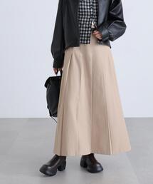 ◆ベルト付きタックロングスカート
