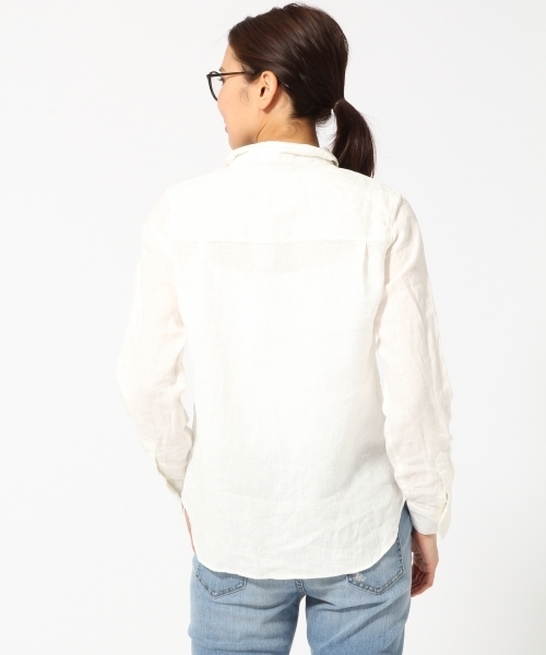 GLOBAL WORK(グローバルワーク)の「【高品質リネン使用】フレンチリネンシャツ長袖/569533(シャツ/ブラウス・レディース・ライトブルー/カーキ/ホワイト/ブルー・LARGE/SMALL/MEDIUM)」の17枚目の写真