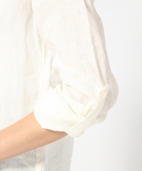 GLOBAL WORK(グローバルワーク)の「【高品質リネン使用】フレンチリネンシャツ長袖/569533(シャツ/ブラウス・レディース・ライトブルー/カーキ/ホワイト/ブルー・LARGE/SMALL/MEDIUM)」の10枚目の写真