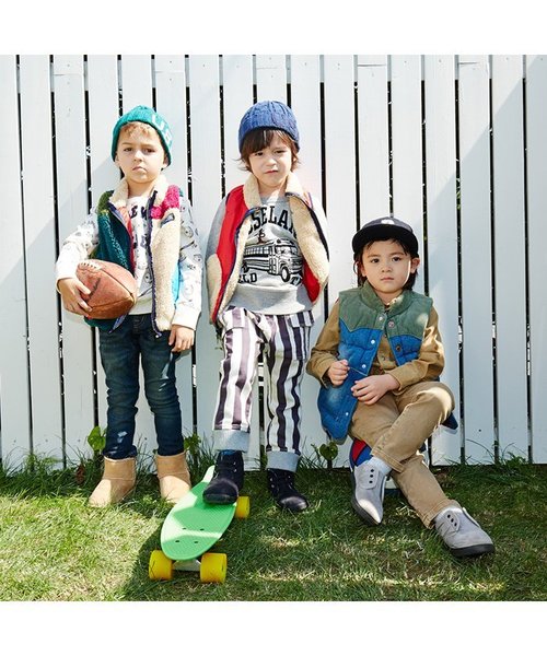 F.O.KIDS（エフオーキッズ）の「裏毛ライク2柄ジョガーカーゴパンツ（その他パンツ・キッズ・ストライプ/カモフラージュ・80/140/90/100/120/95/110/130）」の3枚目の写真