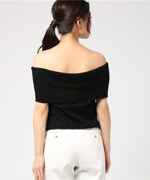 archives（アルシーヴ）の「ランダムリブオフショルニット（ニット/セーター・レディース・マスタード/レッド/ブラック・MEDIUM）」の8枚目の写真