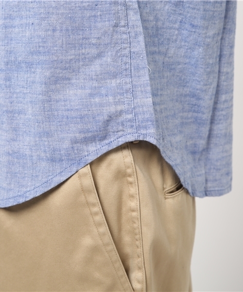 VENCEEXCHANGE（ヴァンスエクスチェンジ）の「ニットポケット5分袖シャツ         （シャツ/ブラウス・メンズ・オレンジ/ライトブルー/オフホワイト・LARGE/MEDIUM）」の10枚目の写真