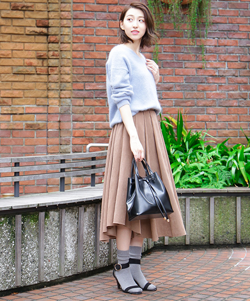 N.（N. Natural Beauty Basic）（エヌエヌナチュラルビューティーベーシック）の「◆鹿の子編みアンゴラミックスVネックニット（ニット/セーター・レディース・グレー/ピンク/ブルー/グリーン・MEDIUM）」の8枚目の写真