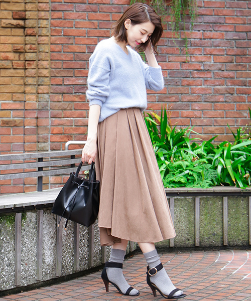 N.（N. Natural Beauty Basic）（エヌエヌナチュラルビューティーベーシック）の「◆鹿の子編みアンゴラミックスVネックニット（ニット/セーター・レディース・グレー/ピンク/ブルー/グリーン・MEDIUM）」の9枚目の写真