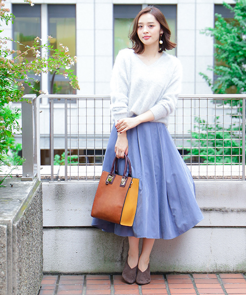 N.（N. Natural Beauty Basic）（エヌエヌナチュラルビューティーベーシック）の「◆鹿の子編みアンゴラミックスVネックニット（ニット/セーター・レディース・グレー/ピンク/ブルー/グリーン・MEDIUM）」の11枚目の写真