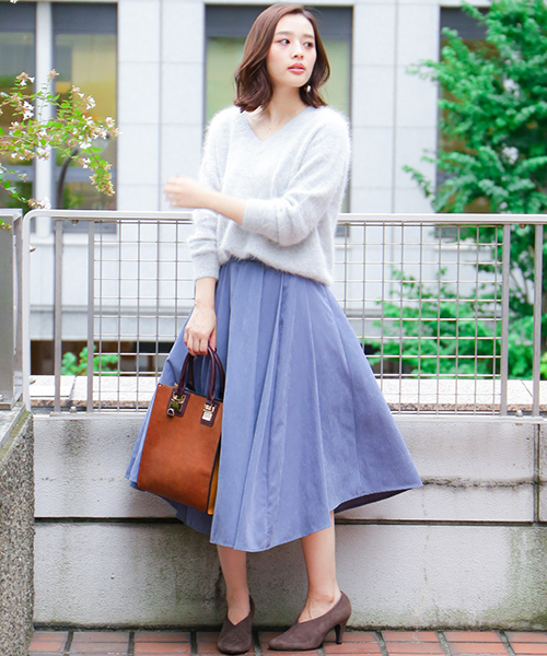 N.（N. Natural Beauty Basic）（エヌエヌナチュラルビューティーベーシック）の「◆鹿の子編みアンゴラミックスVネックニット（ニット/セーター・レディース・グレー/ピンク/ブルー/グリーン・MEDIUM）」の12枚目の写真