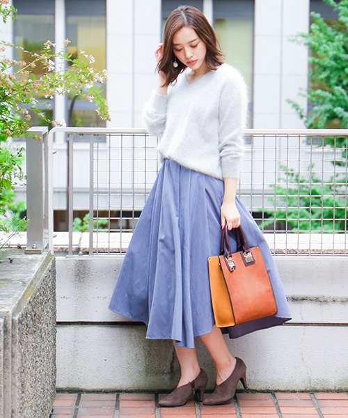 N.（N. Natural Beauty Basic）（エヌエヌナチュラルビューティーベーシック）の「◆鹿の子編みアンゴラミックスVネックニット（ニット/セーター・レディース・グレー/ピンク/ブルー/グリーン・MEDIUM）」の13枚目の写真