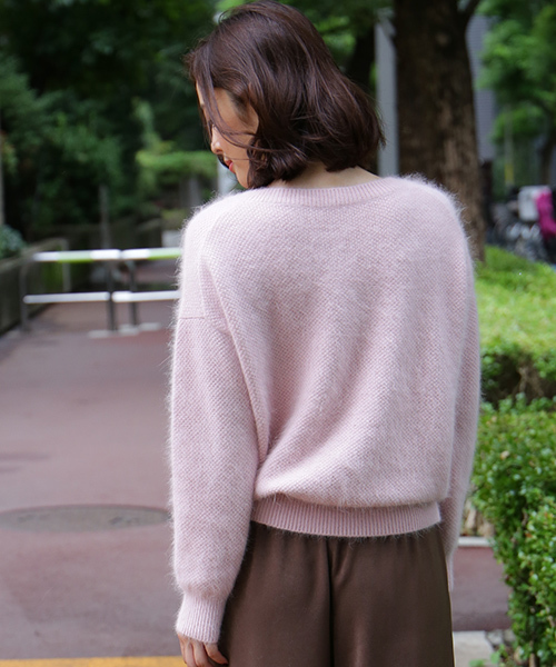 N.（N. Natural Beauty Basic）（エヌエヌナチュラルビューティーベーシック）の「◆鹿の子編みアンゴラミックスVネックニット（ニット/セーター・レディース・グレー/ピンク/ブルー/グリーン・MEDIUM）」の20枚目の写真