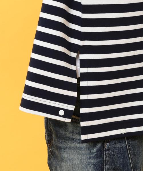 BEAUTY&YOUTH UNITED ARROWS(ビューティーアンドユースユナイテッドアローズ)の「【店舗限定】 by ボーダー ラガーシャツ ◆(Tシャツ/カットソー・メンズ・ブラウン/ネイビー・MEDIUM/LARGE/SMALL)」の6枚目の写真
