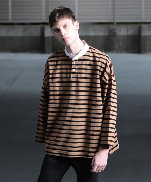 BEAUTY&YOUTH UNITED ARROWS(ビューティーアンドユースユナイテッドアローズ)の「【店舗限定】 by ボーダー ラガーシャツ ◆(Tシャツ/カットソー・メンズ・ブラウン/ネイビー・MEDIUM/LARGE/SMALL)」の12枚目の写真