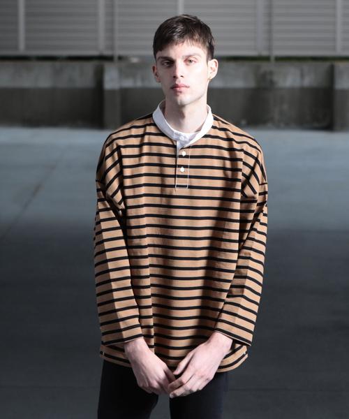 6 roku B&Yユナイテッドアローズ ボーダーラガーシャツ 長袖ポロシャツ_ BEAUTY&YOUTH UNITED ARROWS（ビューティーアンドユースユナイテッド